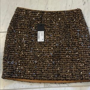 Gianni Bini Black and Brown Sequin Mini Skirt